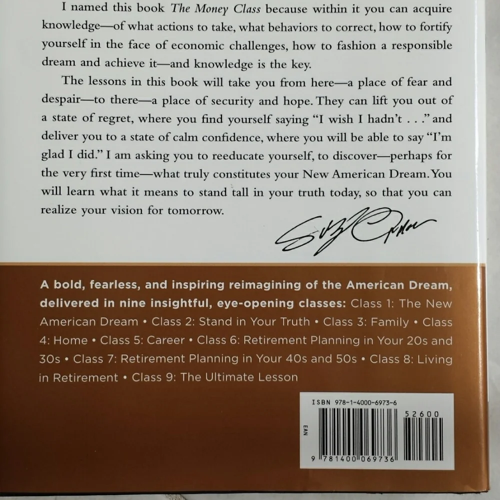 Suze Orman “The Money Class” Hardback book